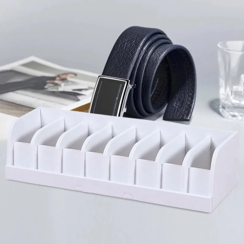 Men'S Accessories Organizer For Wardrobe - กล่องจัดระเบียบเข็มขัด 6/8/10 ช่อง ชั้นวางเข็มขัดไม้สำหรับตู้เสื้อผ้า ชั้นวางโชว์เข็มขัด กล่องเก็บเนคไทสำหรับผู้ชาย