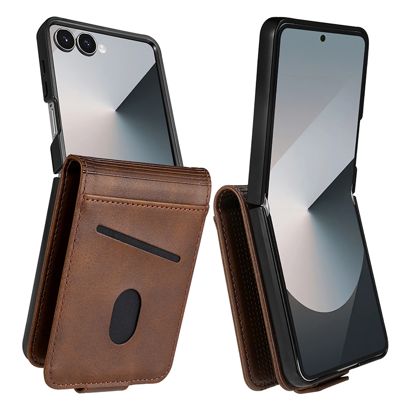 Phone Wallet Combo - เคสโทรศัพท์แบบกระเป๋าใส่บัตรหนังสำหรับ Samsung Galaxy Z Flip 8