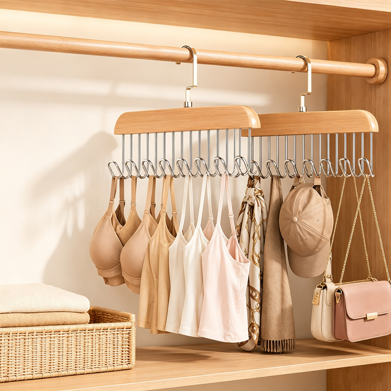 Men'S Accessories Organizer For Wardrobe - ไม้แขวนเสื้อผ้าแบบไม้ ที่แขวนเข็มขัด ที่เก็บของสำหรับผู้หญิง ที่แขวนผ้าพันคอ ตะขอแขวนสำหรับผู้ชาย อุปกรณ์เสริมตู้เสื้อผ้าในบ้าน