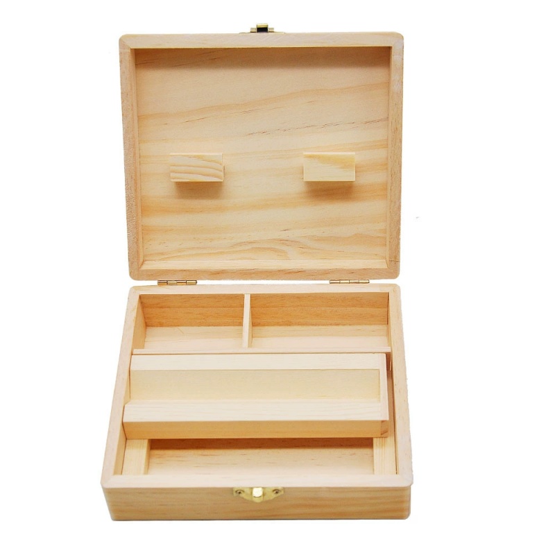 Men'S Accessories Organizer Tray - กล่องเก็บของทำจากไม้ พร้อมถาดสำหรับมวน กล่องเก็บของทำจากไม้ไผ่ธรรมชาติ สำหรับใส่สมุนไพร กระปุก ที่บด