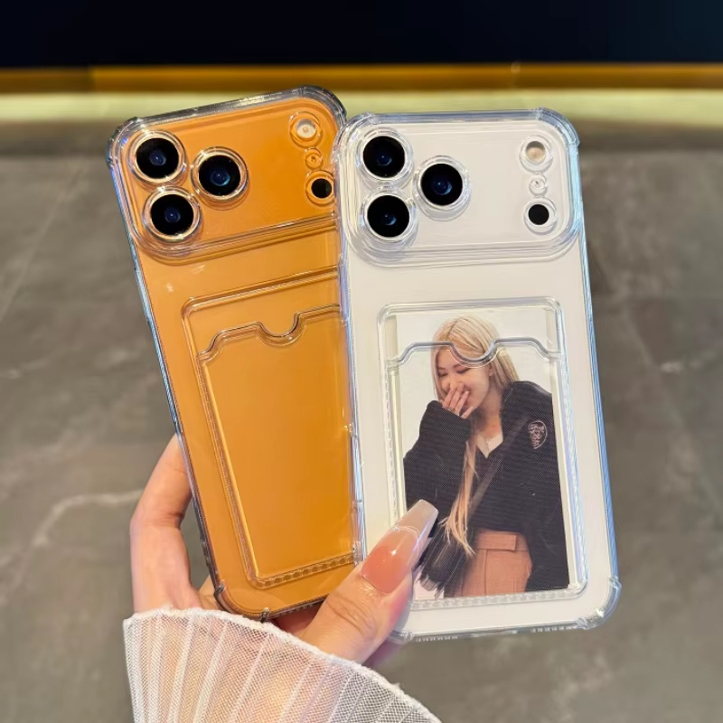 Phone Wallet Combo - เคสใสแบบมีช่องใส่การ์ด สำหรับ iPhone 14 Plus 15