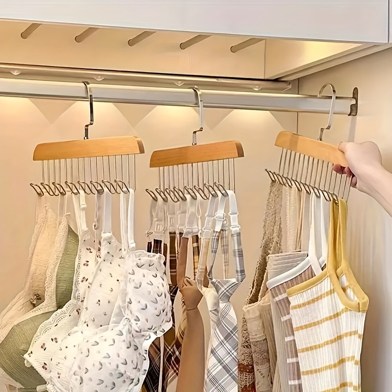 Men'S Accessories Organizer For Wardrobe - 8 ตะขอไม้เข็มขัด Rack ไม้แขวนเสื้อสําหรับเสื้อผ้าหน้าแรกตู้เสื้อผ้าอุปกรณ์เสริม Supplly ผ้าพันคอ