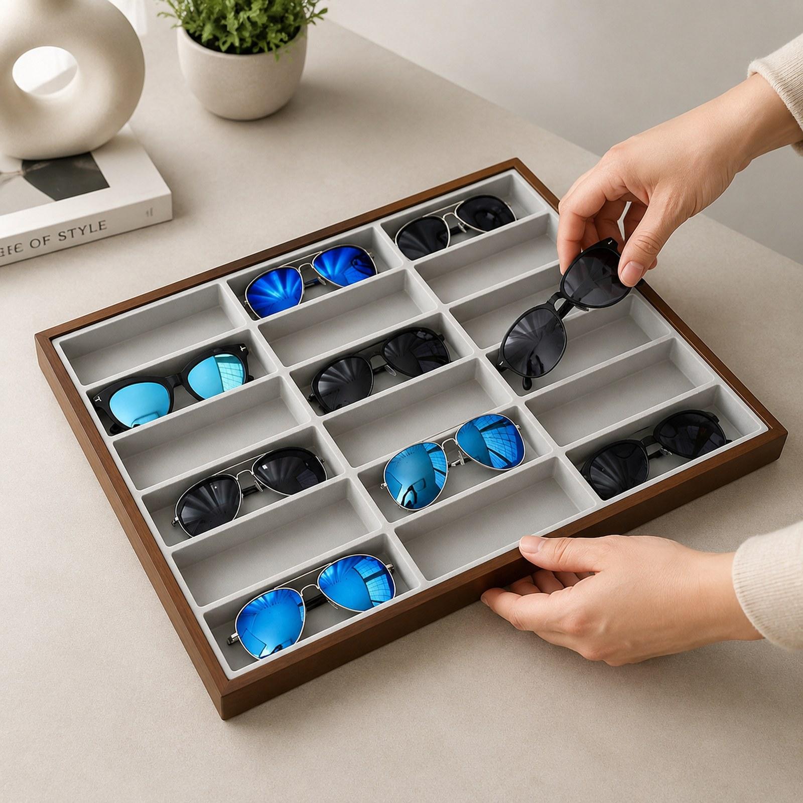 ถาดโชว์แว่นตา กล่องเก็บแว่นตา  - Men'S Accessories Organizer Tray บทวิจารณ์และราคา