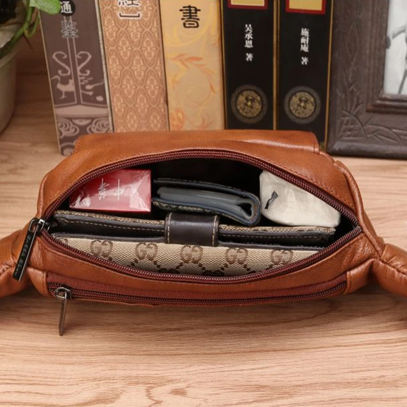 กระเป๋าคาดเอวหนังแท้สำหรับผู้ช - Men Accessories Box บทวิจารณ์และราคา