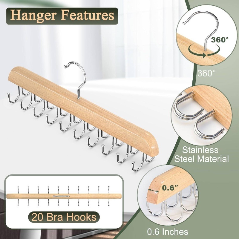 ไม้แขวนเสื้อผ้าแบบไม้ ที่แขวนเ - Men'S Accessories Organizer For Wardrobe บทวิจารณ์และราคา