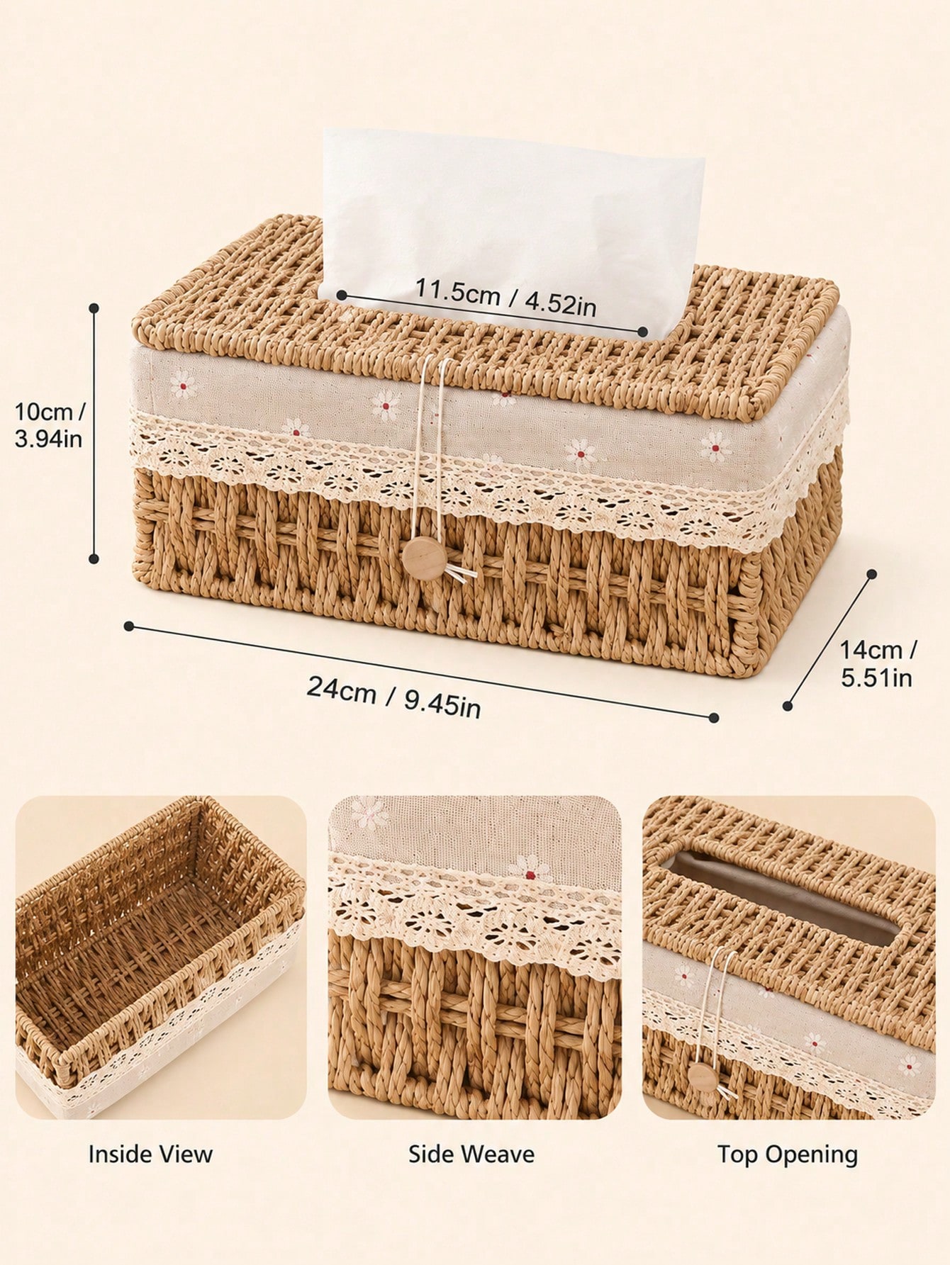 ตะกร้าเก็บของทอสวยงามพร้อมขอบโ - Men'S Accessories Organizer Tray บทวิจารณ์และราคา