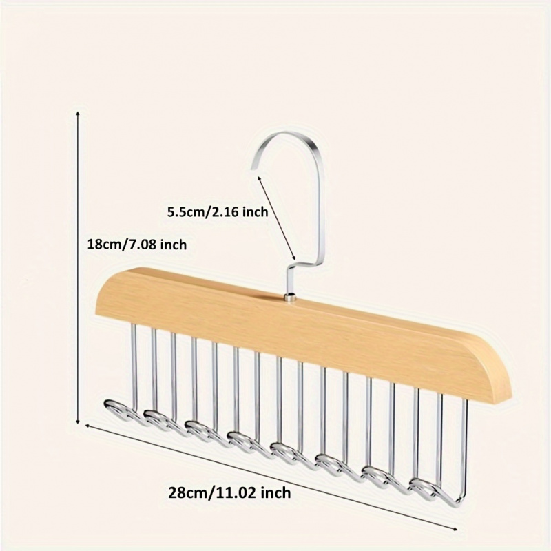 8 ตะขอไม้เข็มขัด Rack ไม้แขวนเ - Men'S Accessories Organizer For Wardrobe บทวิจารณ์และราคา