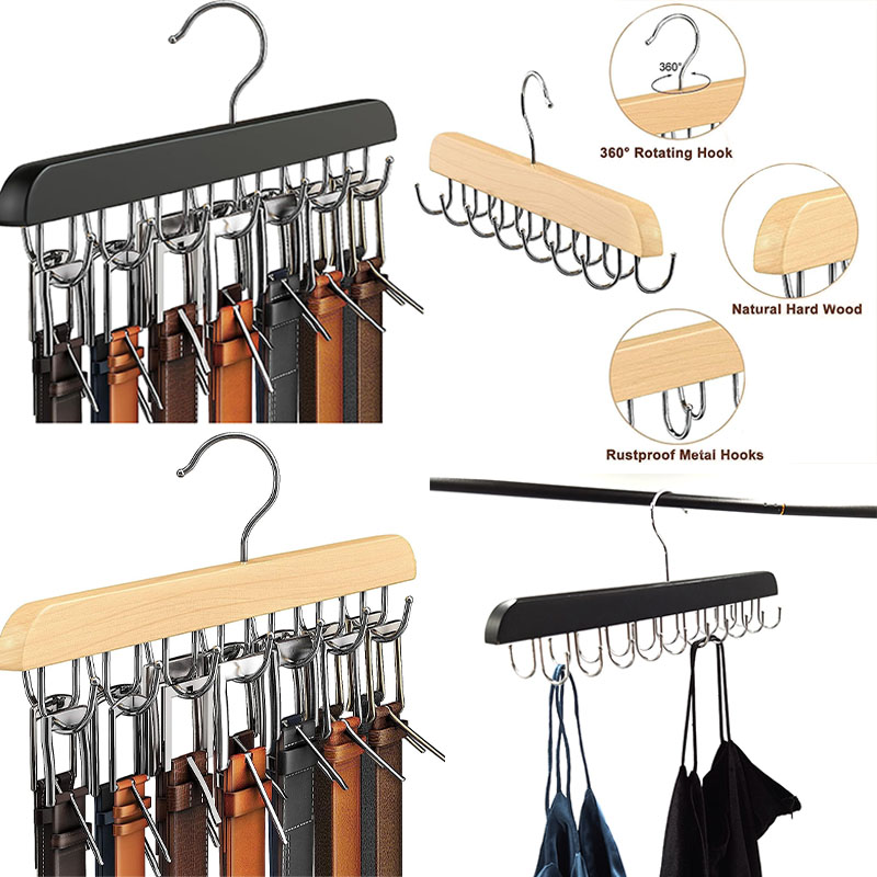 ราวแขวนเข็มขัดไม้สำหรับผู้หญิง - Men'S Accessories Organizer For Wardrobe บทวิจารณ์และราคา