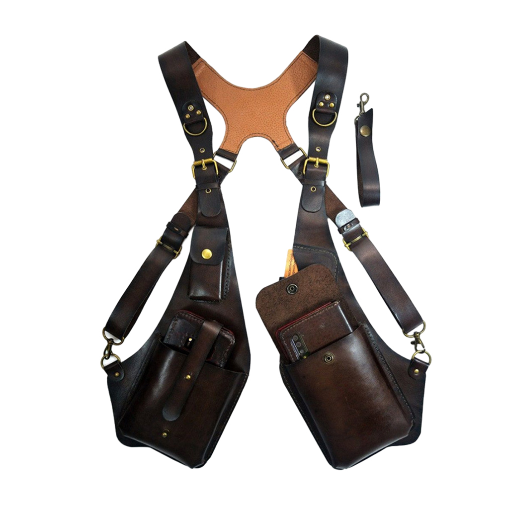 กระเป๋าหนังสะพายไหล่คู่แบบย้อน - Men Accessories Box บทวิจารณ์และราคา